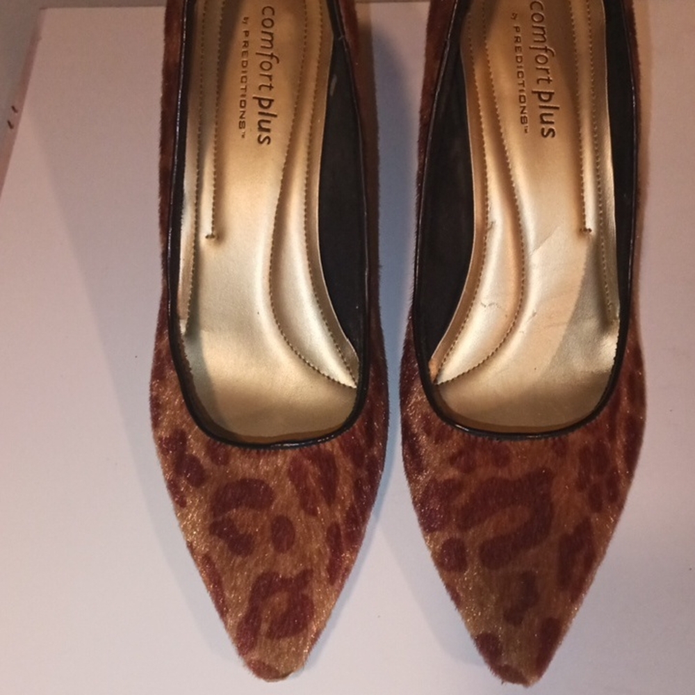 Comfort Plus by Predictions Brown Leopard Heels